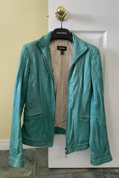 Real Leather Teal Danier Jacket Size 2/XS, View more