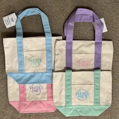 Newest batch of Trader Joe's pastel mini totes All colours available $20 each