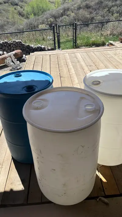 I am selling four 200L/55 Gallon water drums/containers that are in used condition and ready for var...