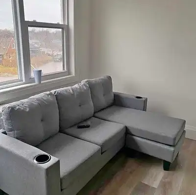 3 Seater Linen Fabric Sectional couch for Sale , View more
