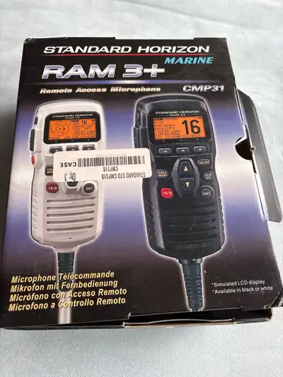 Here is a new in box Standard Horizon Ram3+ CMP31 remote access microphone. This microphone has neve...