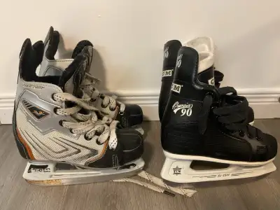 J'offre deux paires de patins pour enfants. Une paire de patins CCM Champion 90 de taille 10 et une...