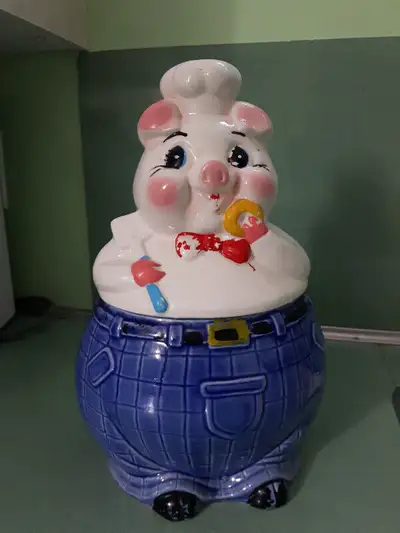 Vintage Chef Pig Cookie Jar, View more