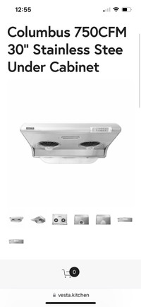 Brand New Vesta 750 CFM kitchen Range hood for Wholesale.