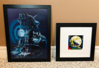 2 Framed Wolf Prints - Like New