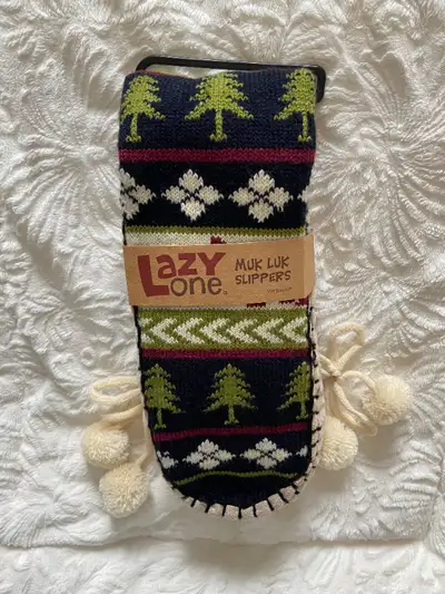 Brand New! Ladies Lazy One Knitted Suede Mukluk Slippers, View more