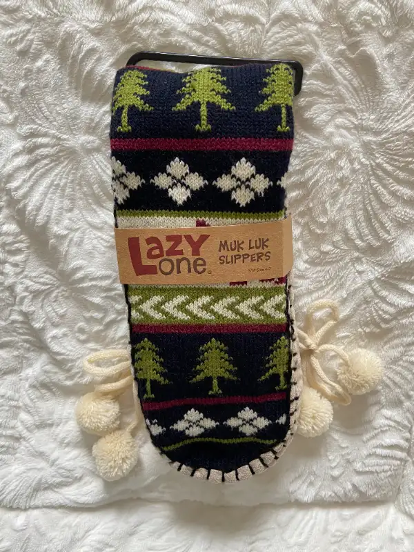Brand New! Ladies Lazy One Knitted Suede Mukluk Slippers in Women's - Shoes in Calgary - Image 2