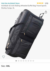 Archibolt XXL 42-inch Rolling Duffel Travel Hockey Bag- New