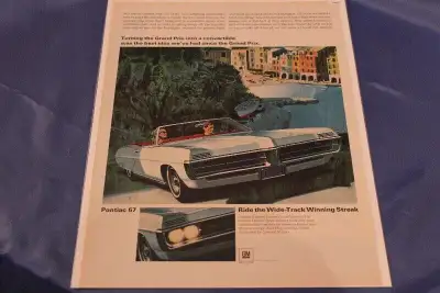 1967 Pontiac Grand Prix Convertible White Original Ad, View more