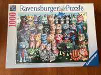 Brand New 1000-Piece Ravensburger Puzzle, Cat Family Reunion
