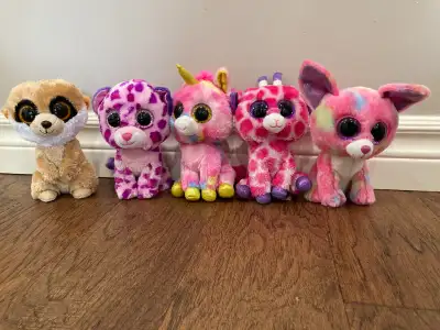 6" tall TY Beanie Boos - all in great condition! Mu daughter liked to have them on her shelf so they...