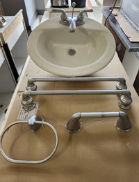 Vanity sink, Faucet, and matching fixtures