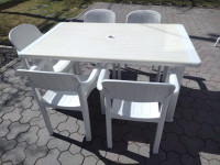 Meubles de jardin - chaises et table en résine - marque Allibert