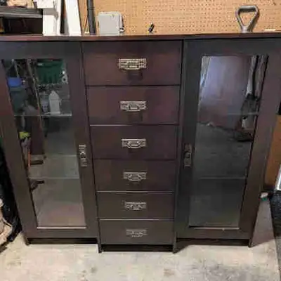 Buffet Cabinet, solid maple, lit glass sides., View more