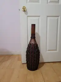 Vintage antique woven floor vase