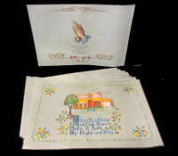 Vintage Double Sided Laminated PRAYER Place Mats x8...NICE...
