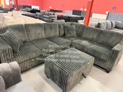 large charcoal fluffy corduroy sectional sofa on sale , View more