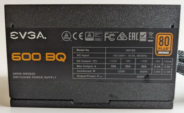 Bloc d'alimentation EVGA Power Supply (pour pièces/for parts) in System Components in City of Montréal - Image 3
