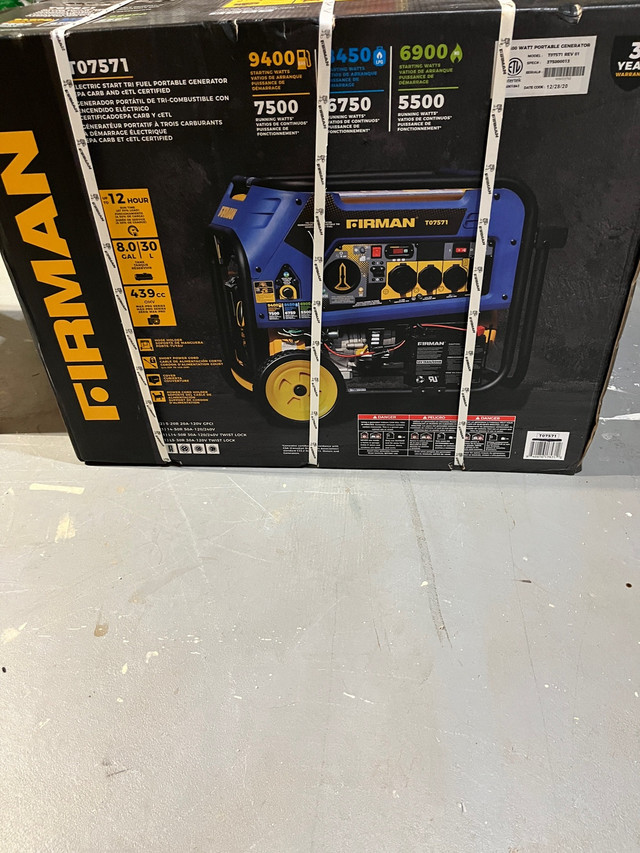 Brand new in box T07571 Firman tri- fuel portable generator in Power Tools in Delta/Surrey/Langley