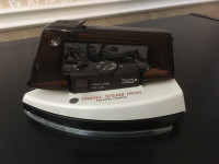 VINTAGE GE TRAVEL STEAM/DRY IRON - FOLDING - "THE SMALL WONDER "