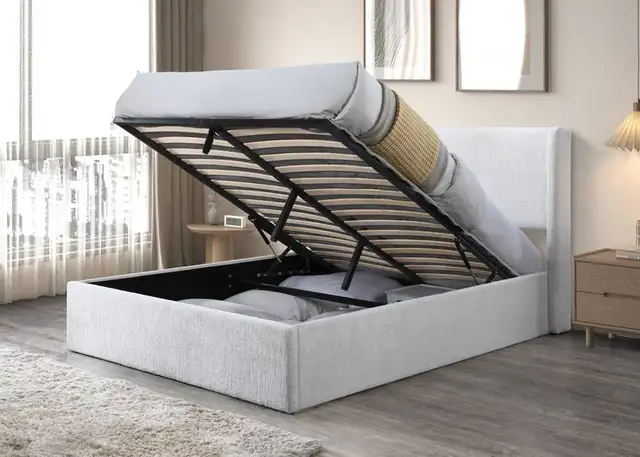 Closing Sale! New Boucle Style Storage Bed For Sale | King/Queen in Beds & Mattresses in Peterborough - Image 4