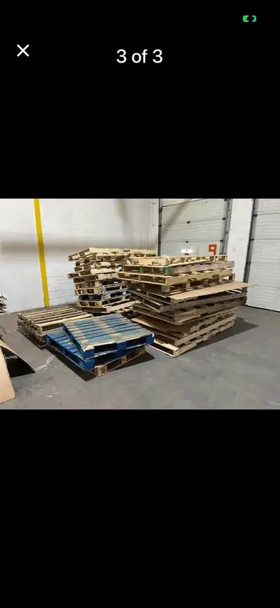 Free pallets, pickups at our warehouse is at 133 Paramount Road, open Tuesday to Friday 9 am to 5 pm...