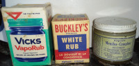 Vintage Buckley's, Vicks and menthol rub set