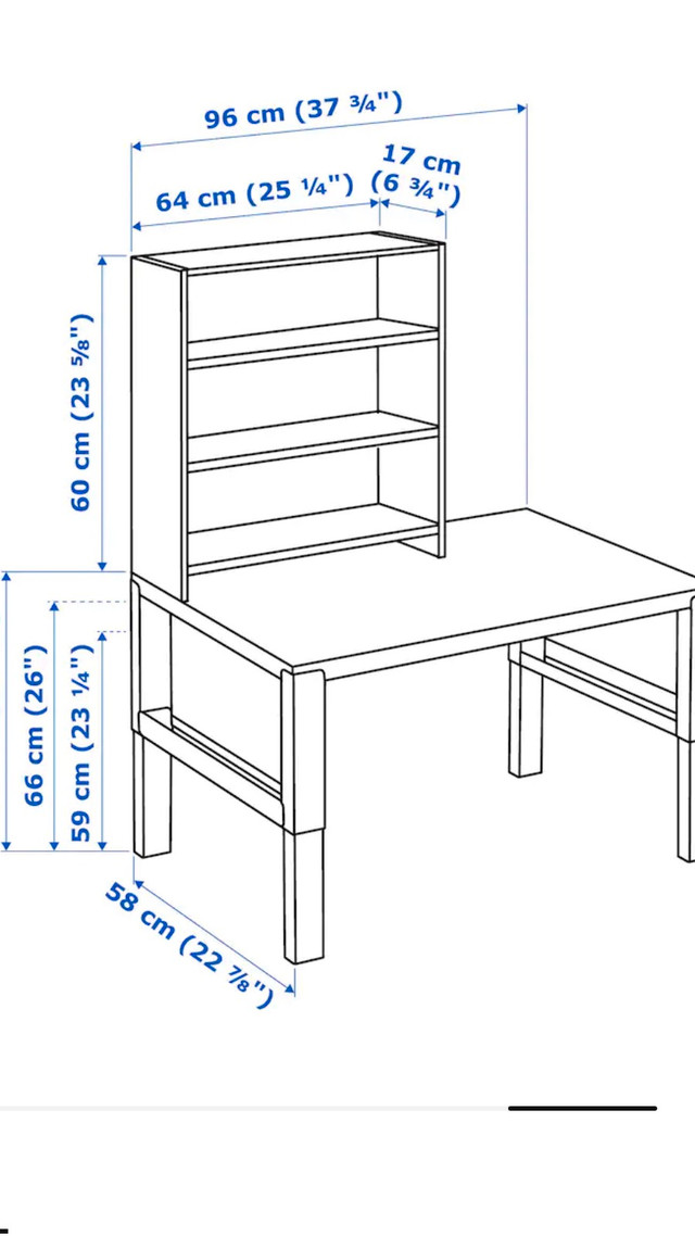 Ikea Childrens desk with attached bookshelf and chair Desks Calgary