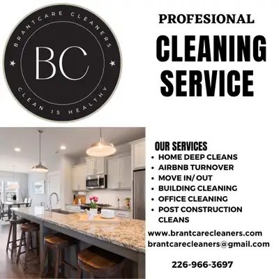 Professional cleaning services with experience in Airbnb’s, offices , doctors offices and post const...