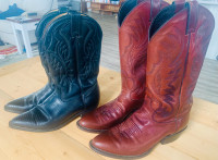 Cowboy Boots.  Justins (USA) and Boulets (Canada).  Mens Sz 9.