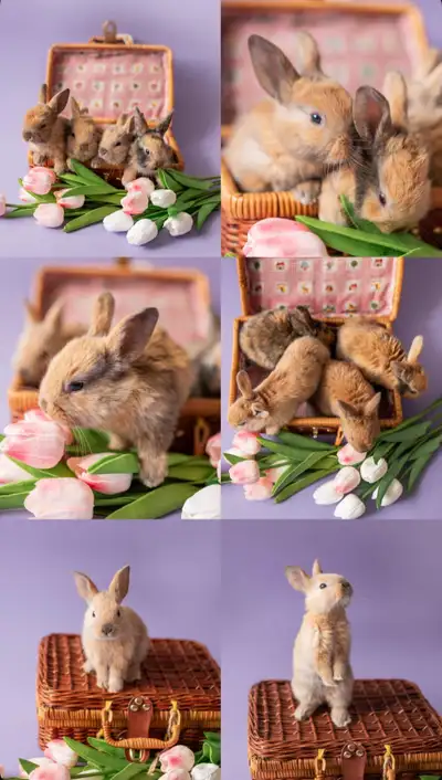 two adorable baby bunnies left, View more