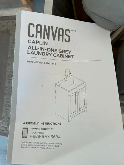 Canadian Tire CANVAS Caplin Single Sink Laundry Tub & Cabinet