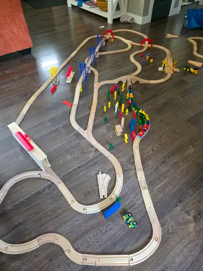 Kids wooden train tracks, View more