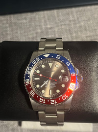 Seiko Pepsi mod  silver dial    automatic watch
