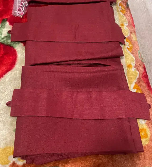 Set of 2 Two-Panel Burgundy Curtains