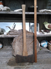 Antique Double Bit Axe with 9 1/2 Inch X 4 1/2 Inch Head With 30