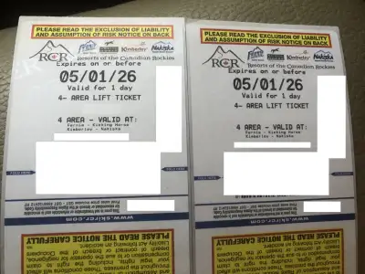 RCR Day Lift Tickets (2x), View more