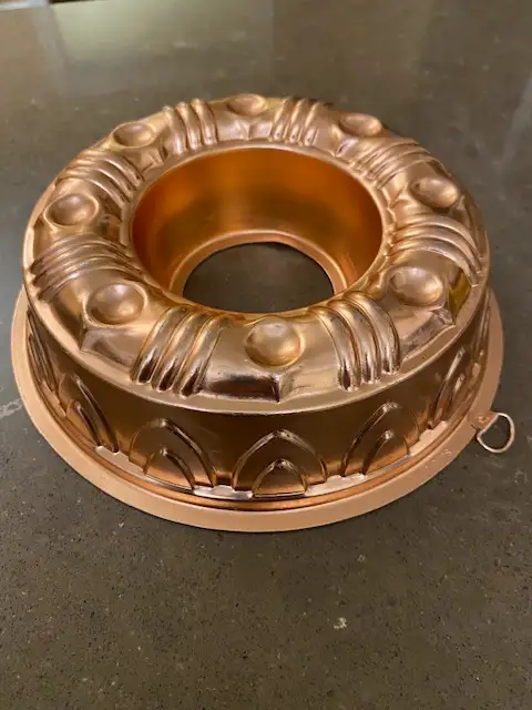 Vintage Copper Bakeware Round Jello Mold Bundt Cake Pan 8.5"62863731524226122