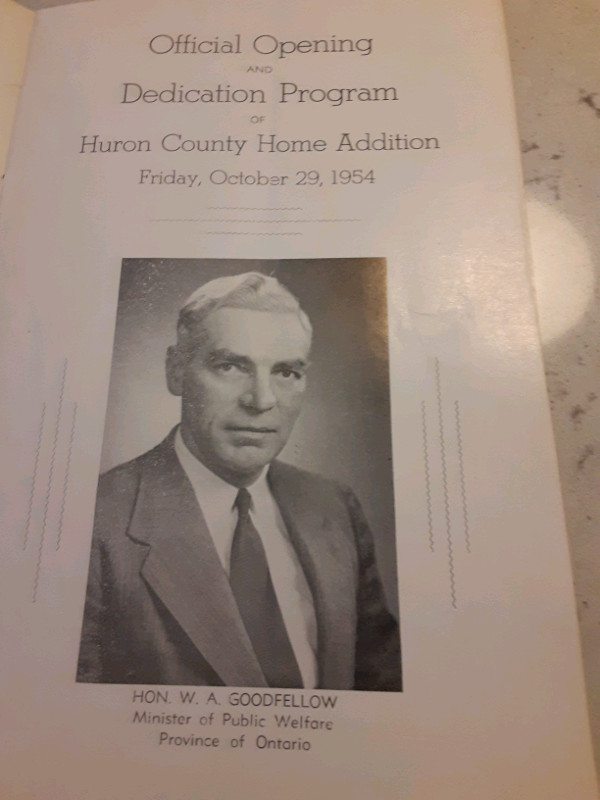 1954 program for Huron County Home Addiction centre in Other in Kitchener / Waterloo - Image 2