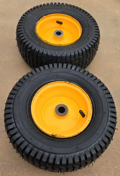 Carlisle Lawn Tractor 4 Ply Turf Saver Tires, 13 x 5.00 - 6 NHS on 6 Inch Steel Rims with Tubes in E...