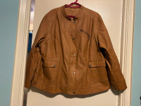 BNWT PENNINGTONS 2X BROWN FAUX LEATHER BOMBER