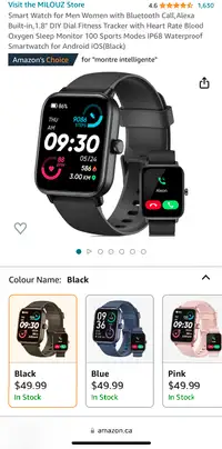 Unisex Smart Watch with Alexa - new in box