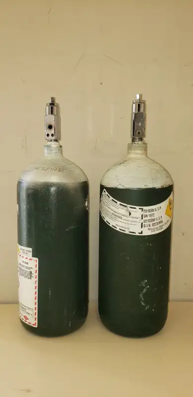 Medical Oxygen Tanks D Type 480 Litres Used and empty Good condition $24.00 each or 2 for $44.00