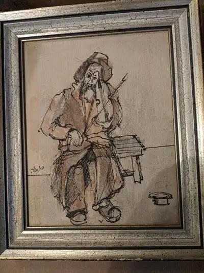 Klezmer fiddler painting, View more