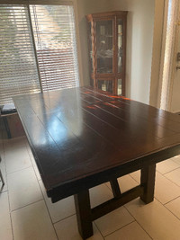 Large dining table and six chairs
