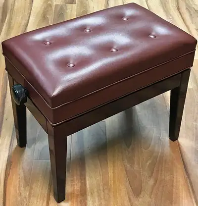 Adjustable Piano Bench with Book Storage Mahogany Cherry Brown, View more