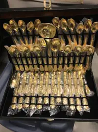 Gold plated kitchen cutlery