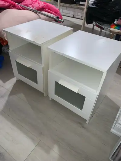 Set of two white nightstands , View more