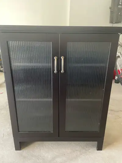 Black Dresser with Textured Glass Doors, View more