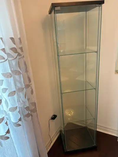 Modern Tall Glass Display Cabinet / Curio Tower – Espresso, View more